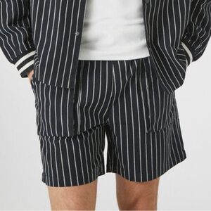 Striped Black shorts with Pinstripe